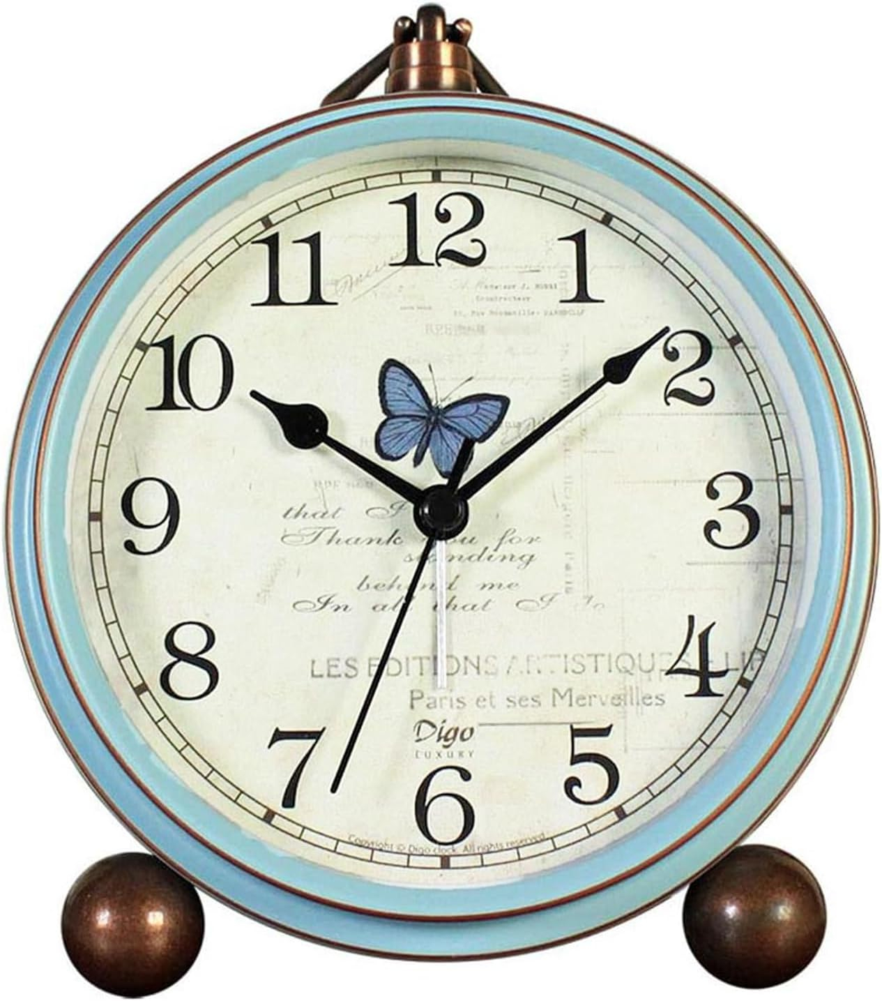 Raindrops Nautical Style Table Alarm Clock Vintage Desk Clock for Living Room Decor