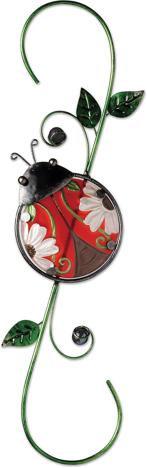 Sunset Vista Designs Metal and Glass Decorative Ladybug Hook, 18"