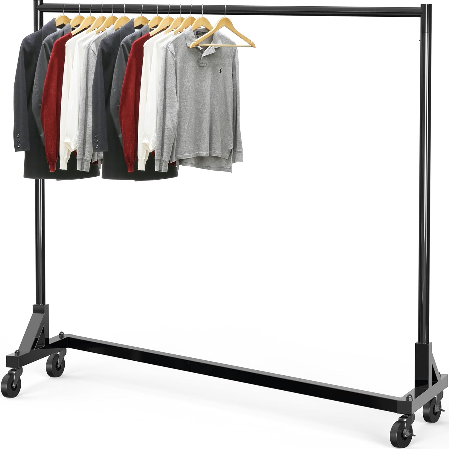 Simple Houseware Commercial Grade Z-Base Heavy Duty Clothing Rack, 400 lb Load, Blue