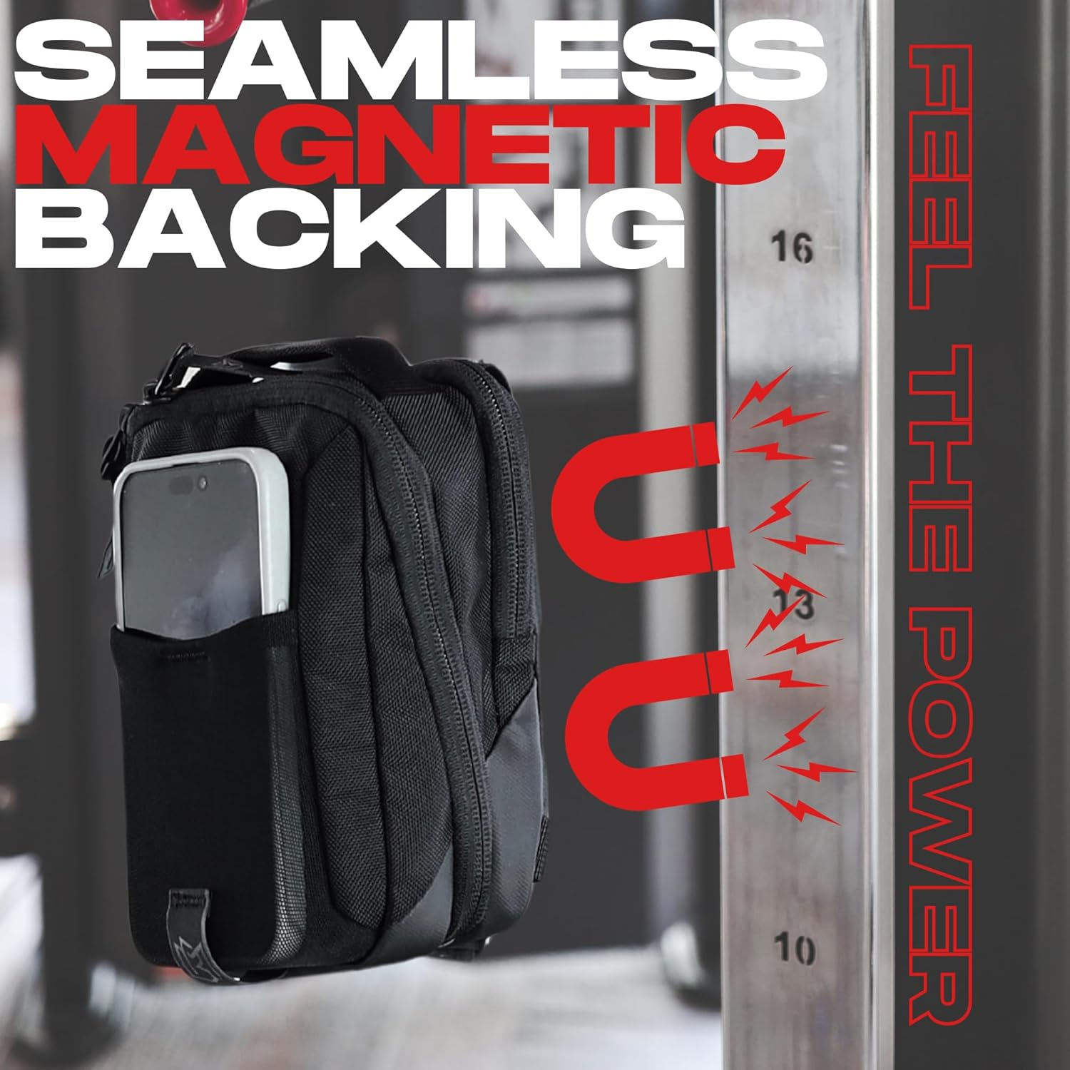 Black Crossbody Bag Sling Chest Bag for Men and Women | Magnetic Gym & Travel Bag for Work, Sports, Keep Items Clean