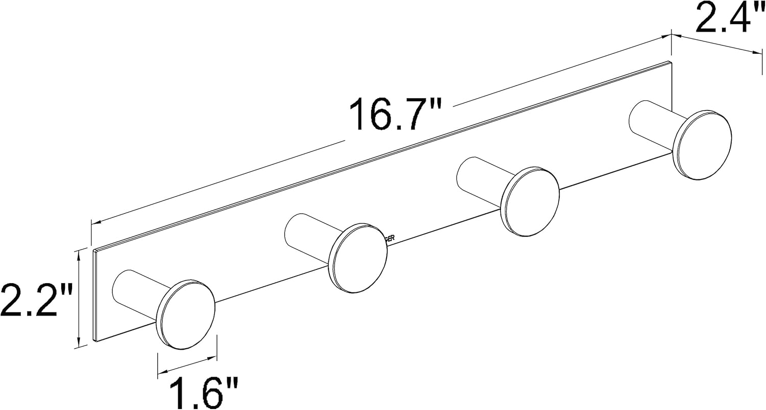 Satin Nickel Quadruple Robe and Towel Hook