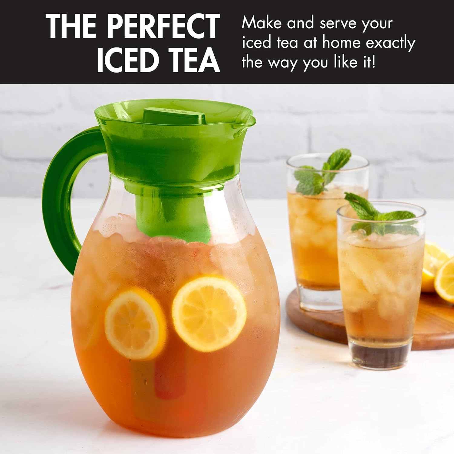 Primula The Big Iced Tea Large Capacity Beverage Pitcher, 1 Gallon, Green