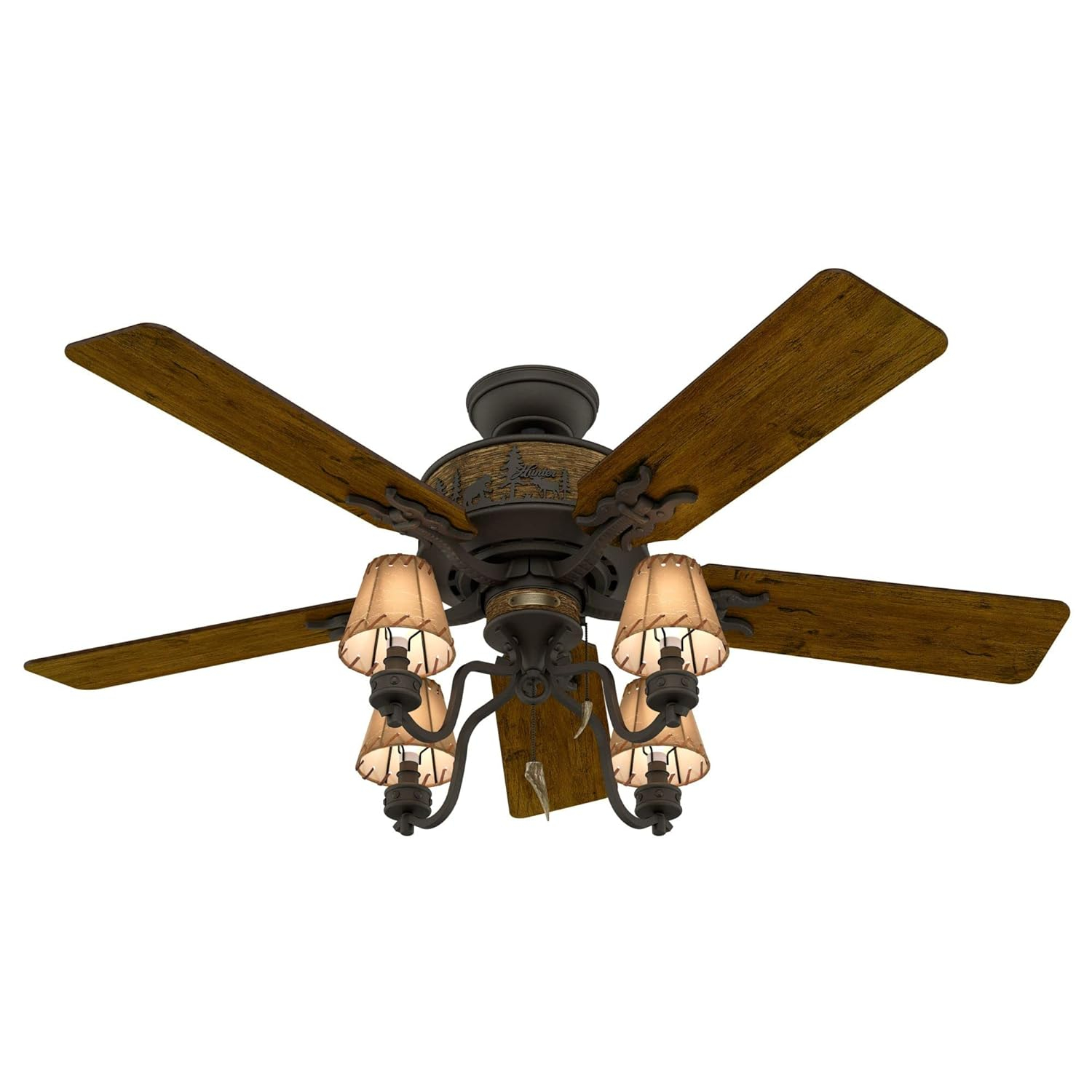 Adirondack Brittany Bronze 52" Ceiling Fan with LED Light and Remote