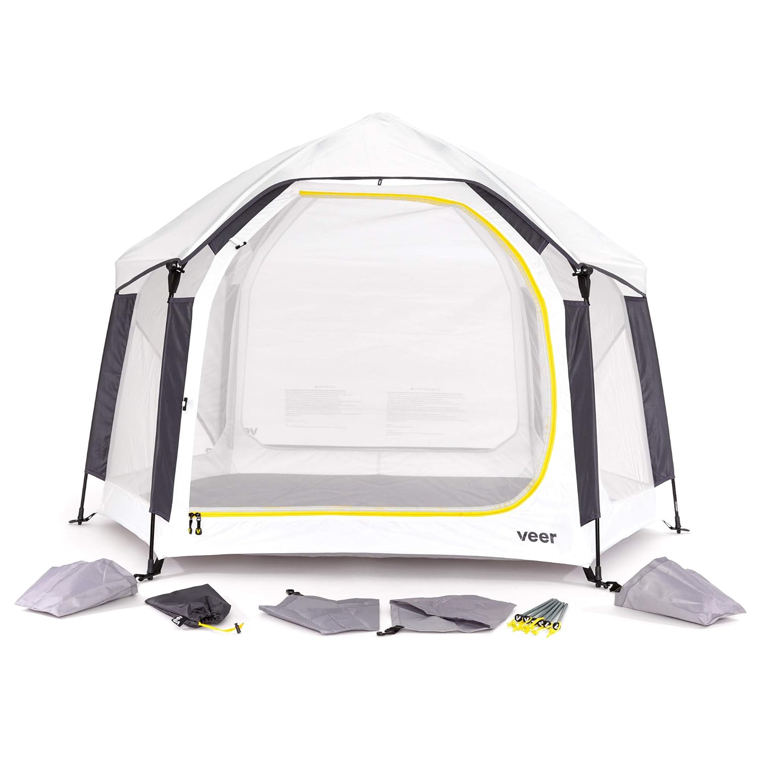 White Portable Pop-Up Play Yard with Carry Bag