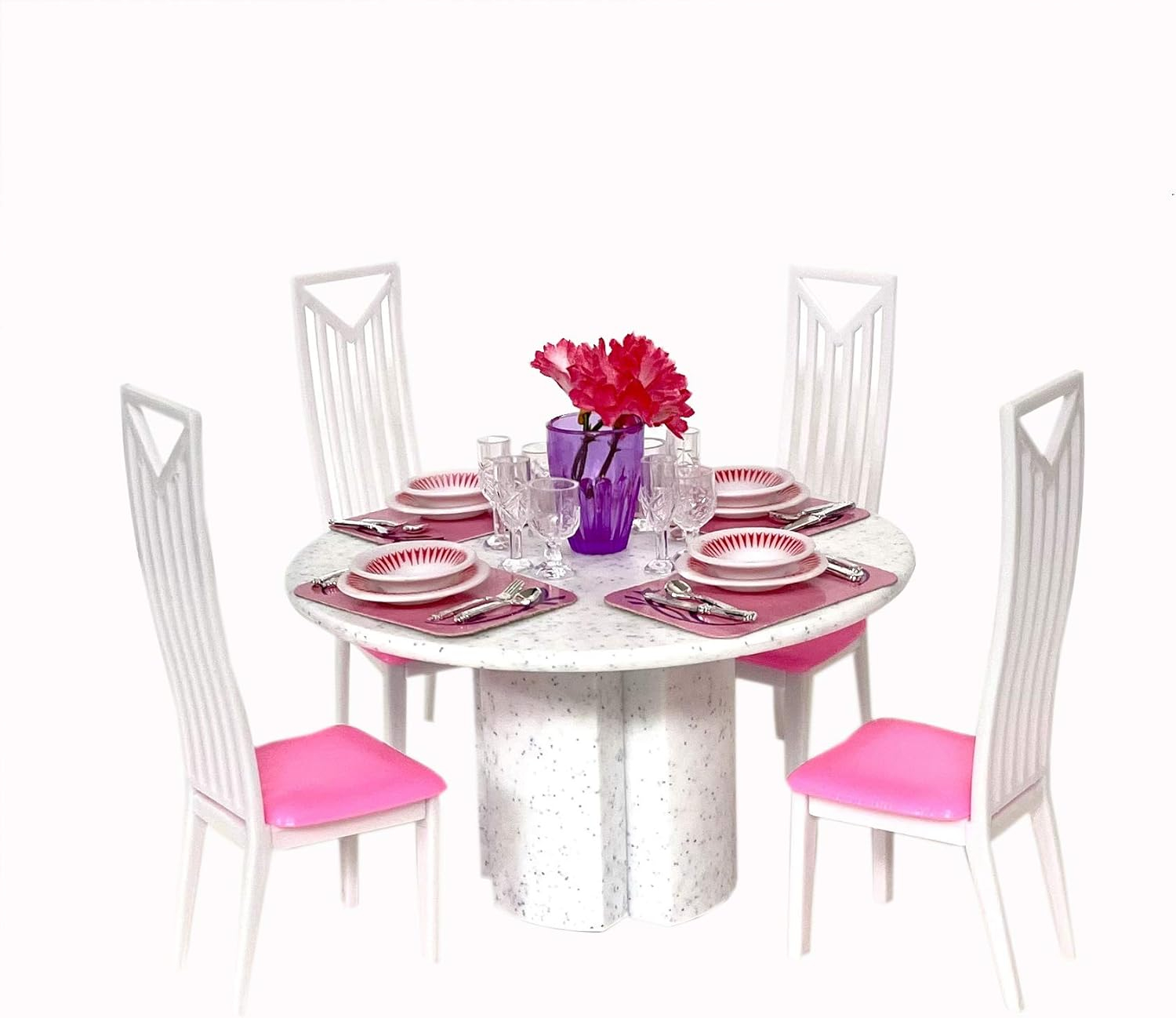 Dollhouse Furniture - White Dining Table Set