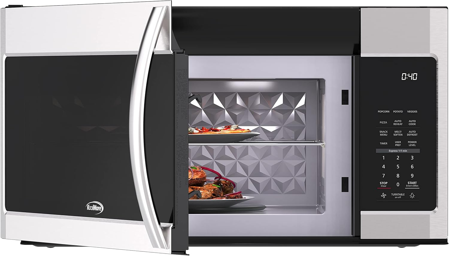 KoolMore 1.9 Cu. ft. Over the Range Stainless Steel Microwave.