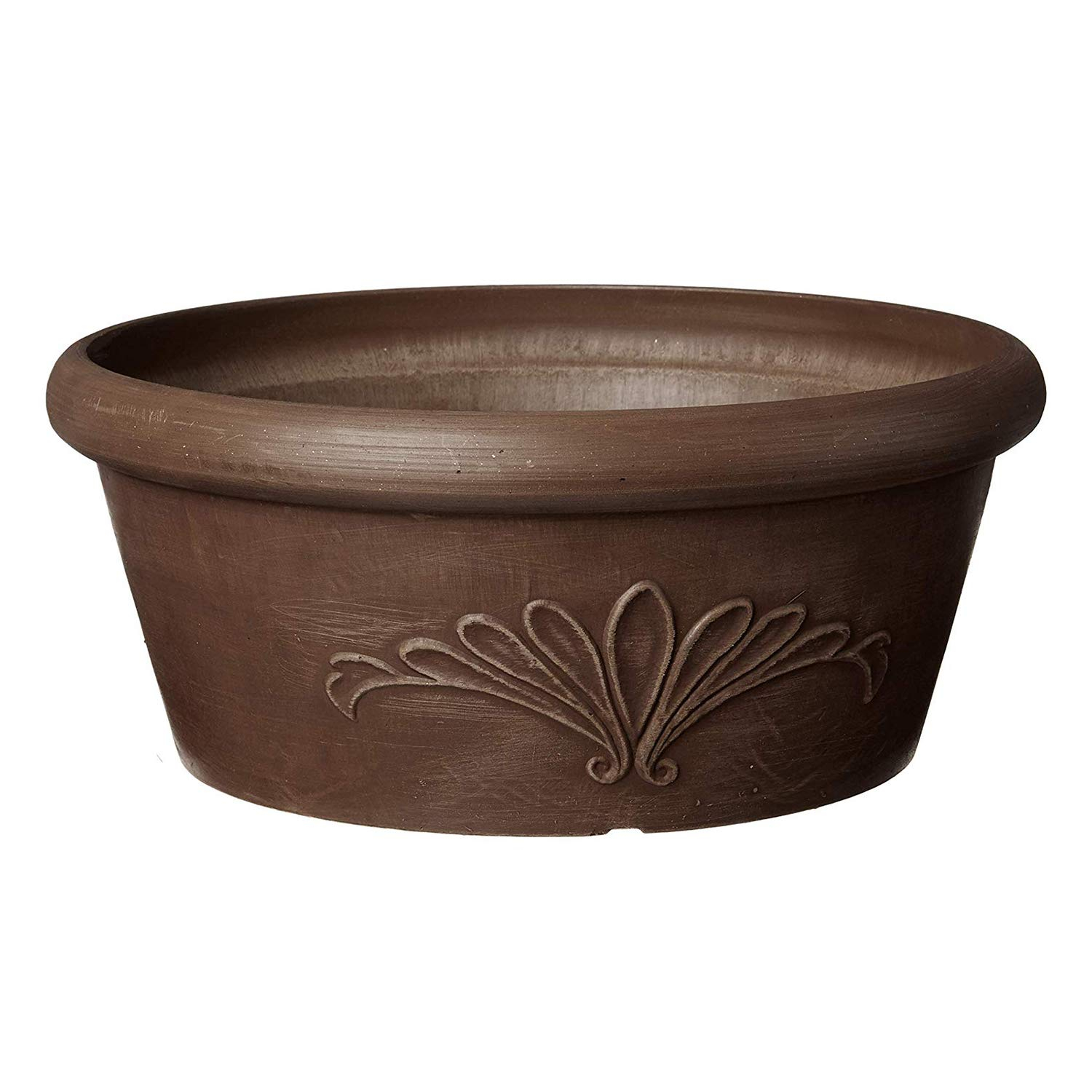 Arcadia PSW Pot TA25C Collection Shallow Bulb Pan Planter Dish Low Bowl for Succulents, Bonsai, Fairy Gardens, Herbs, 10-inch, Chocolate