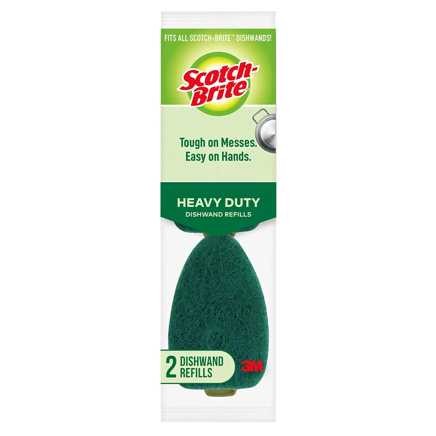 (2 pack) Scotch-Brite Heavy Duty Dishwand Refill Heads, 2 Refills Total
