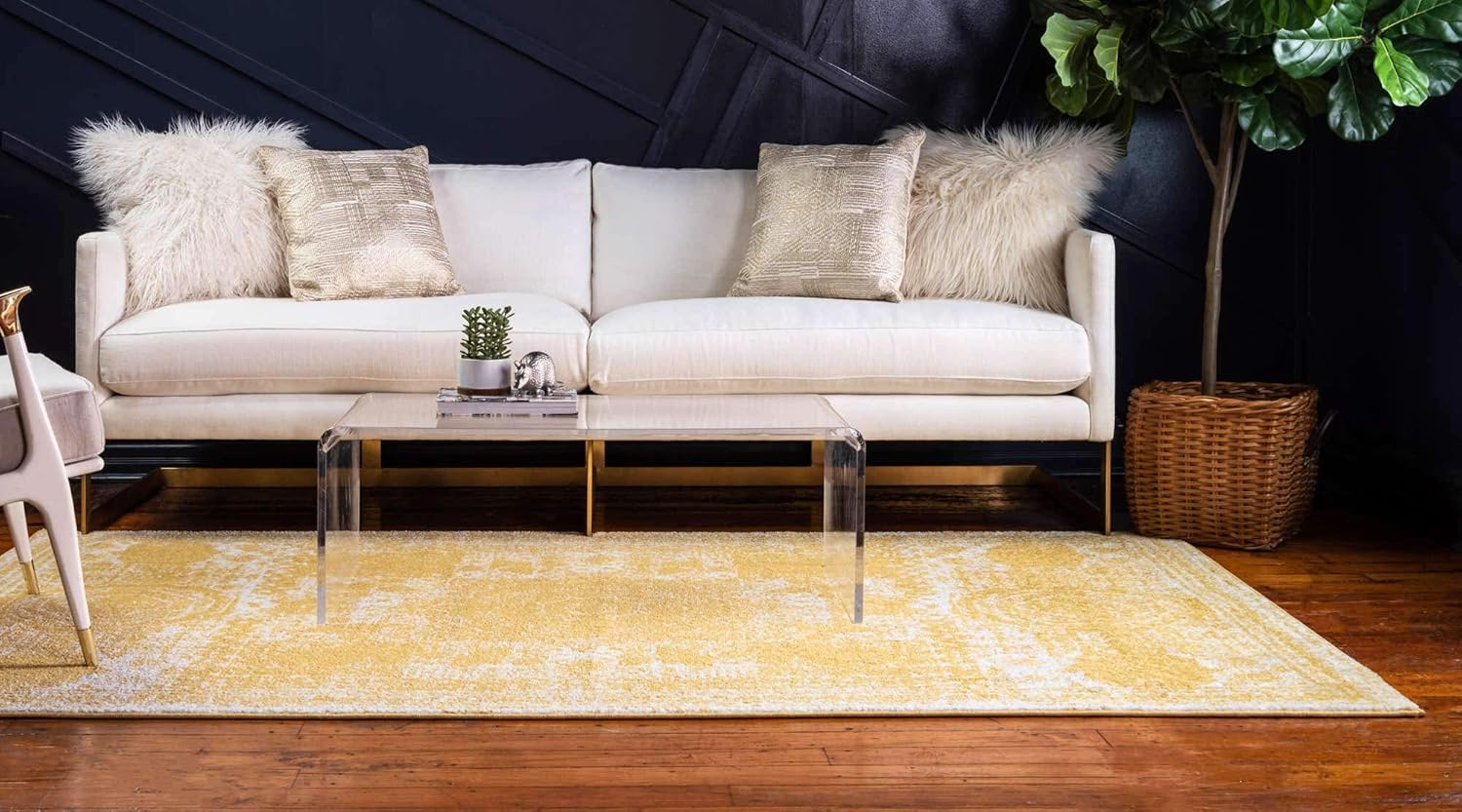 Bromley Wells Yellow 5 ft. x 8 ft. Area Rug
