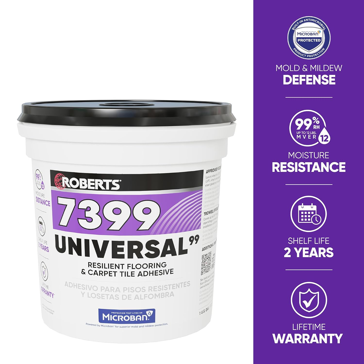 1 Gal. (4 qt.) 8-10 Hour Dry Time Universal Resilient Flooring and Carpet Tile Floor Adhesive in Off White