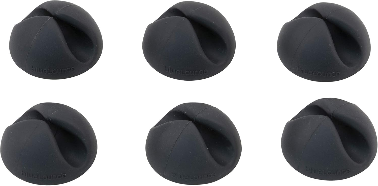 Advantus Cable Clip CableDrop 1-1/10"Wx1-1/10"Lx3/5"H 6/PK Black BLUCDBL