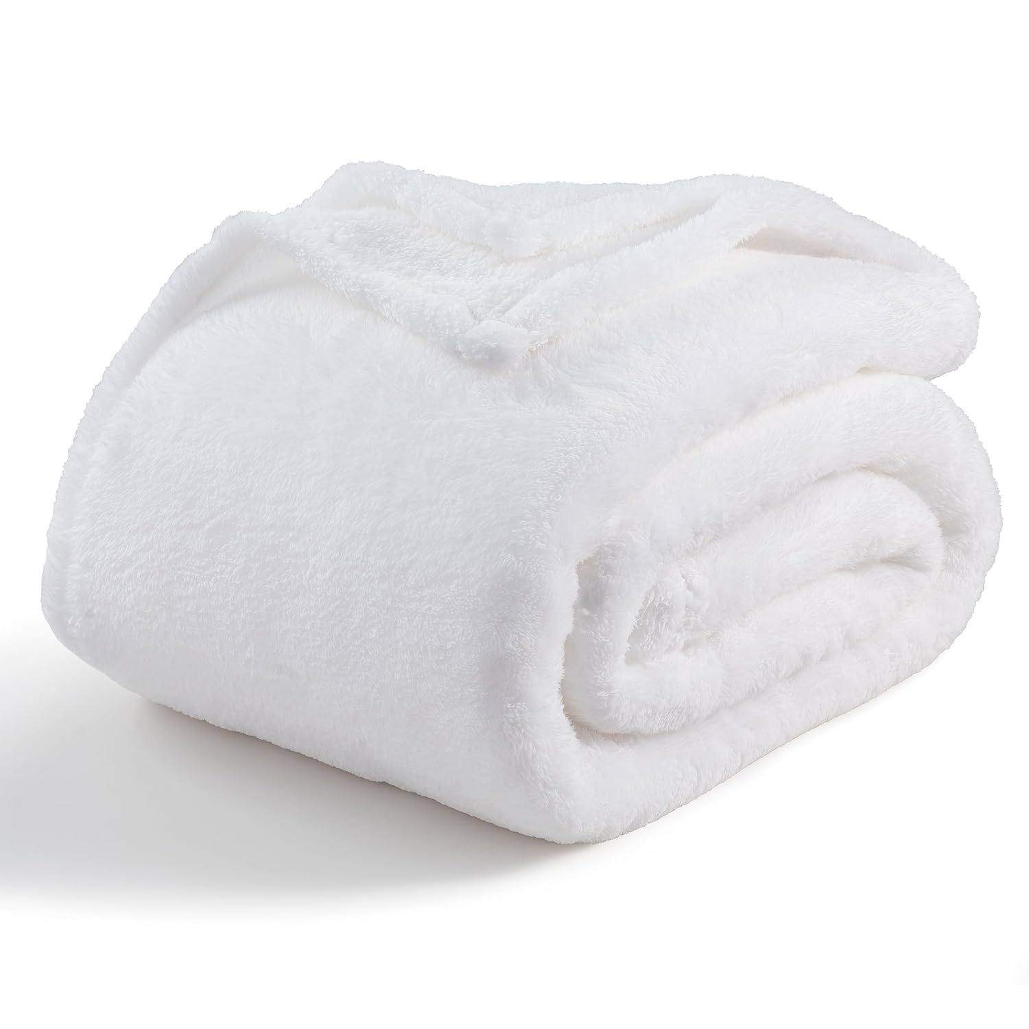 King Size True White Extra-Fluffy Plush Blanket