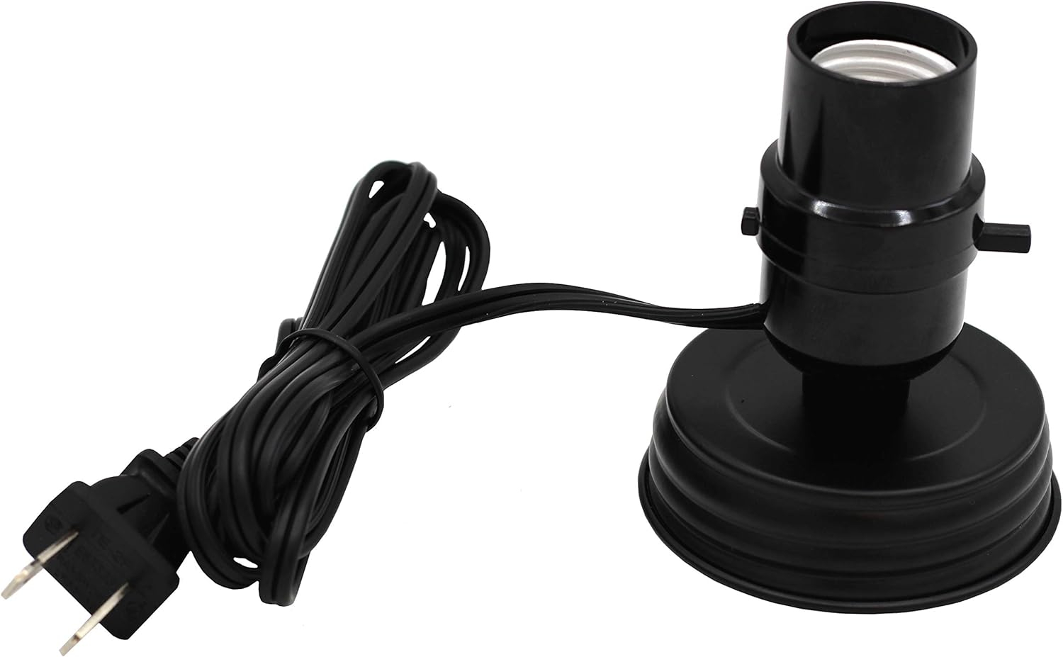 DIY Mason Canning Fruit Jar Lamp Making Kit is Pre-Wired and Easy to Use - Black Color Lid & Socket Great for Lamp Conversion