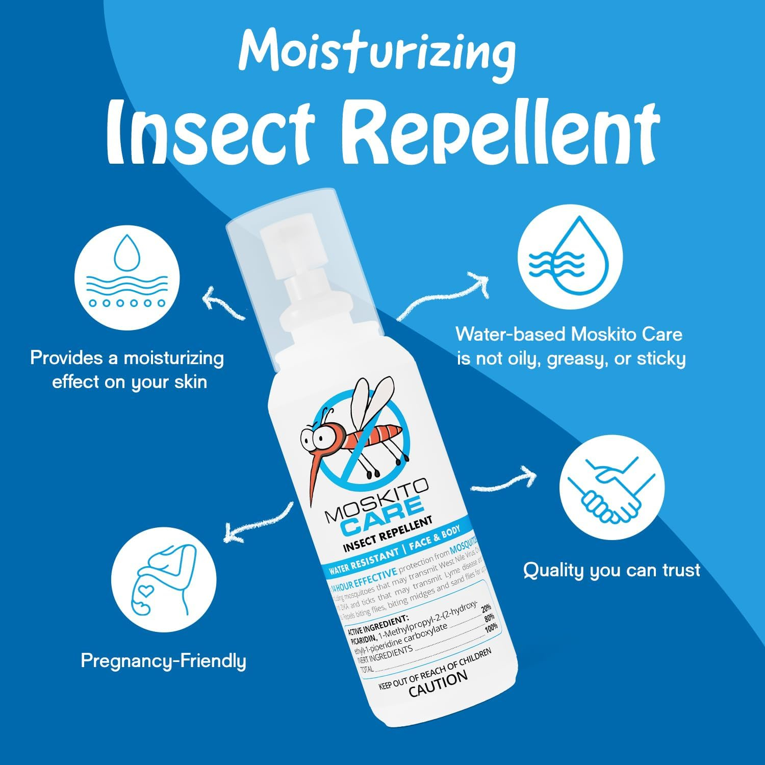 Moskito Care Water-Resistant 14hr Insect Repellent Spray