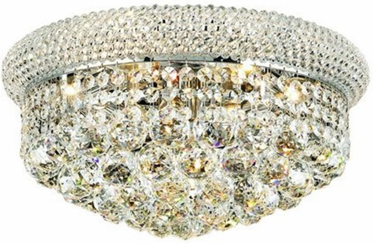 Elegant Lighting Primo 8 light Chrome Flush Mount Clear Royal Cut Crystal