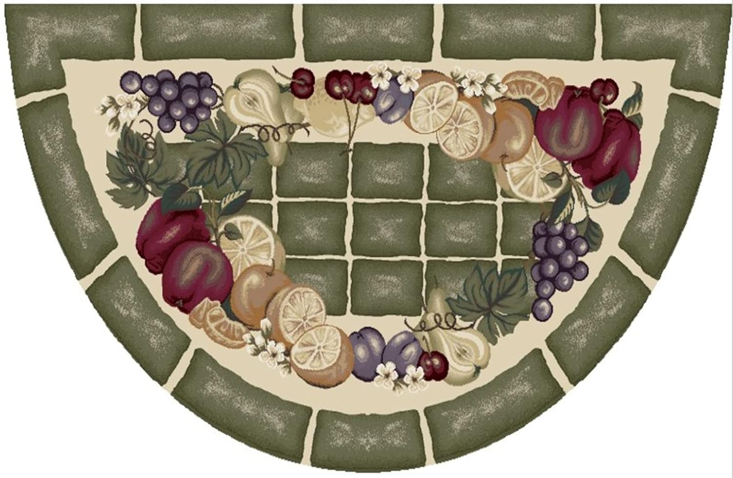 Mayberry Rug Cozy Cabin Fruitful Harvest Nylon Washable Accent Rug 19"x31" - Sage