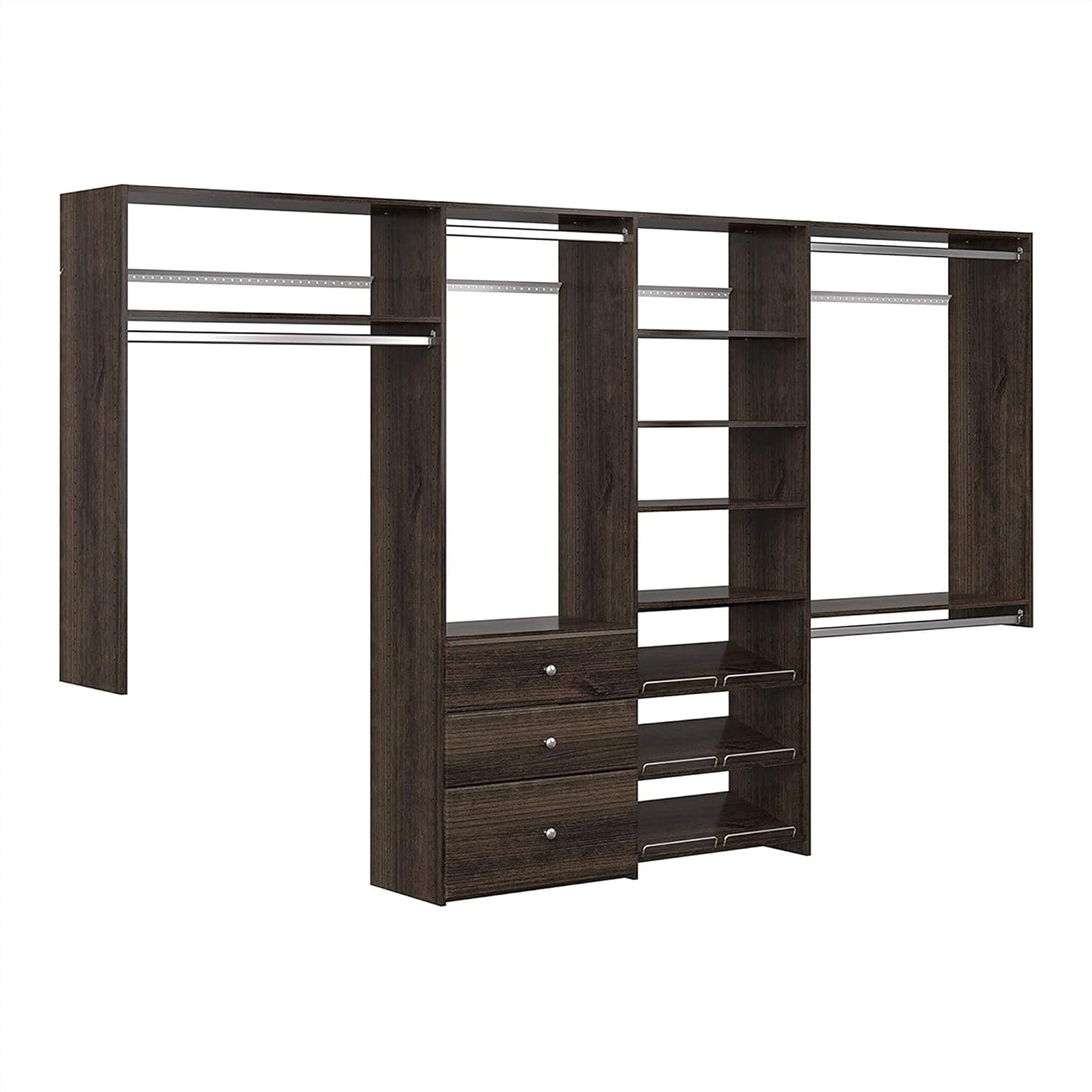 Easy Track Wood Laminate Dual Tower Closet Organizer