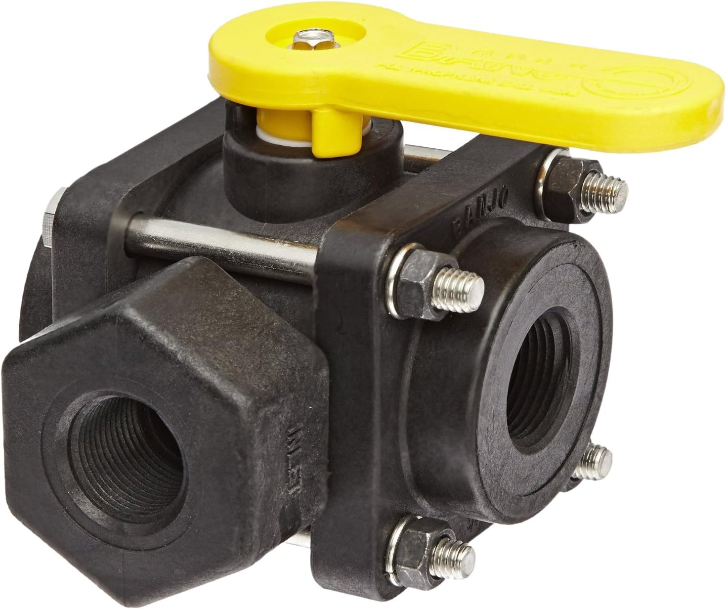 Banjo Polypropylene Ball Valve,3-Way,FNPT,2 in V200SL