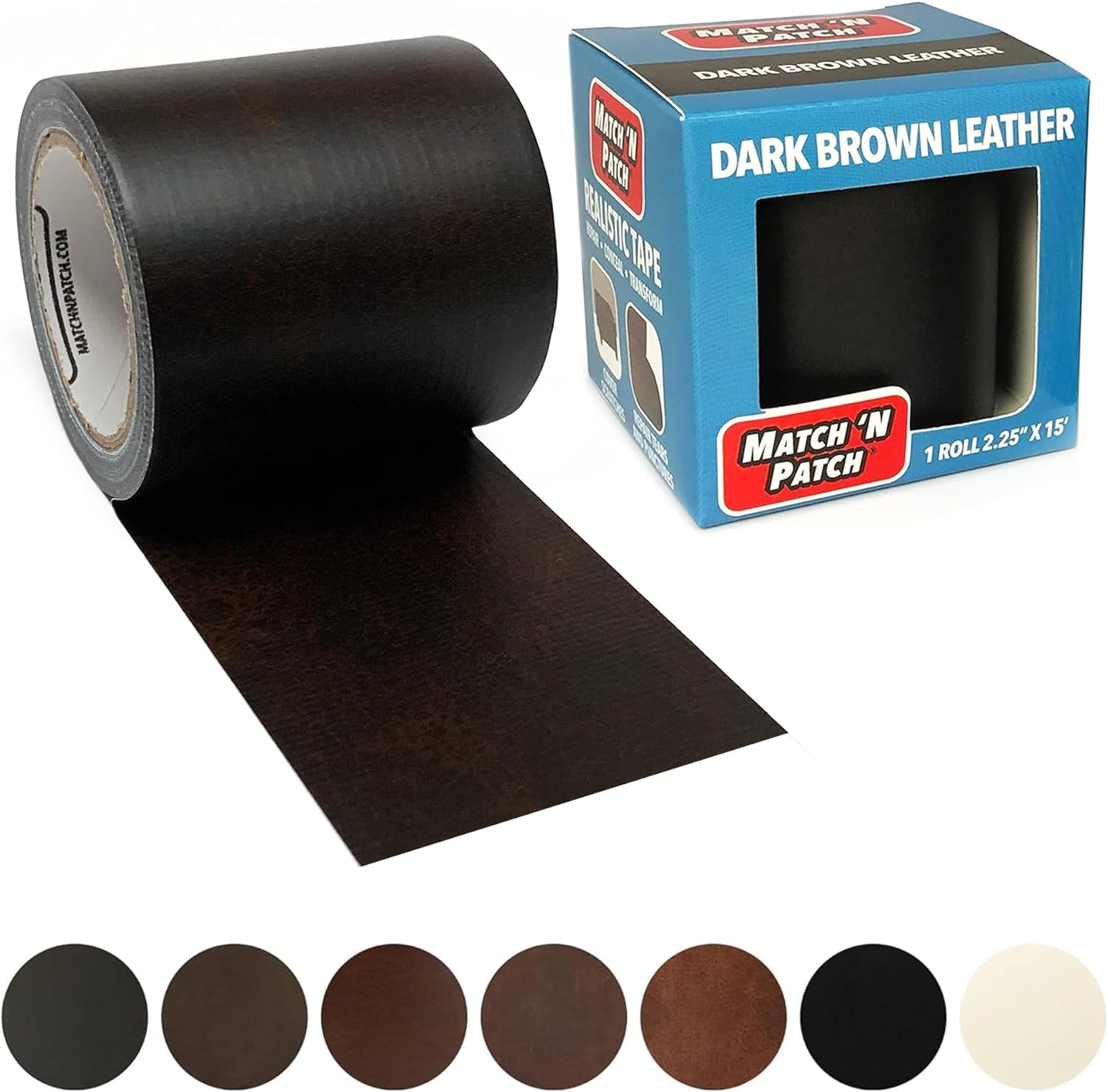 Match 'N Patch Dark Brown Leather Repair Tape, 2.25 in. x 15 ft