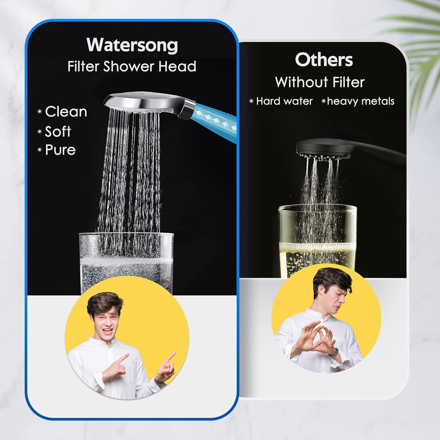 Filtered Shower Head for Hard Water, 3 Modes High Pressure Showerhead with Filter, 78.7-inch Extra Long Hose, Adhesive Shower Head Holder