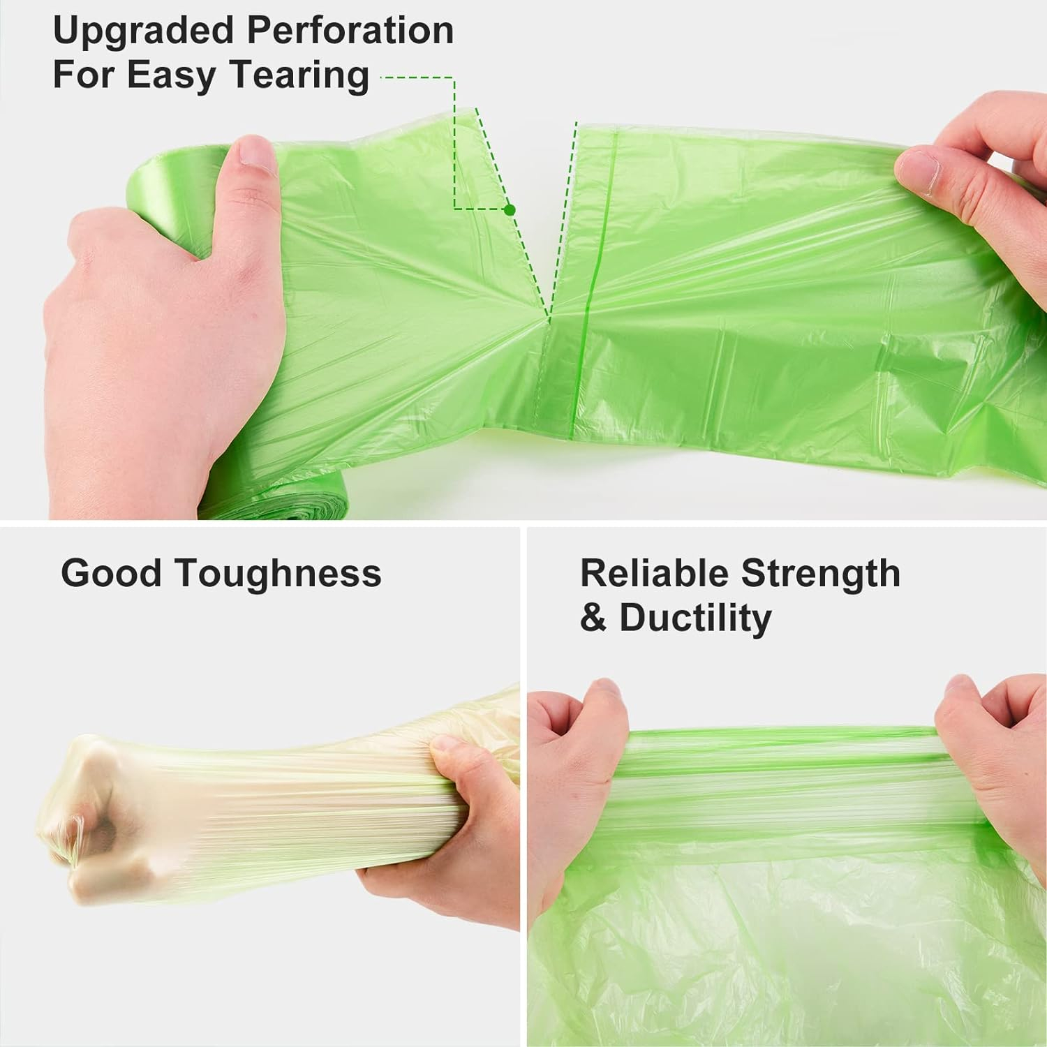 Green Biodegradable 4 Gallon Trash Bags, 200 Count