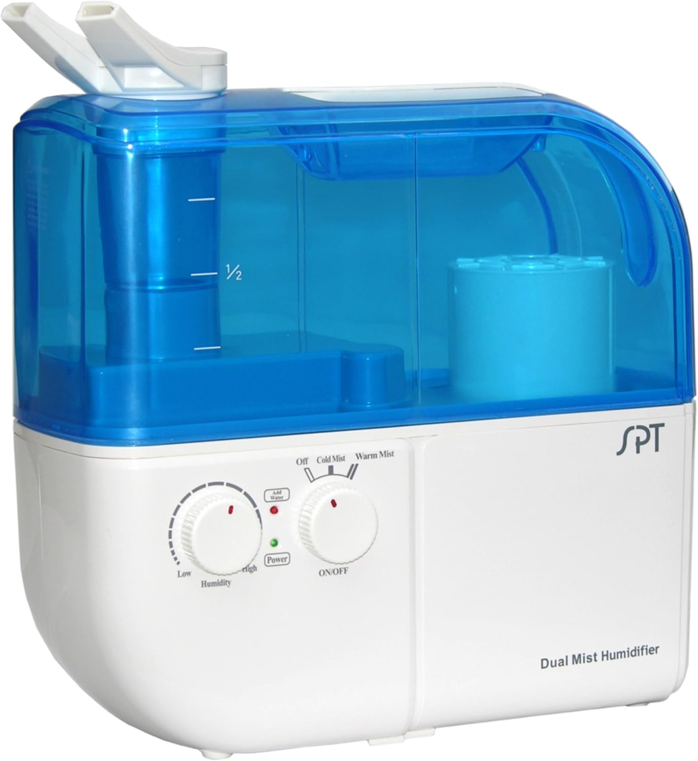 SPT Blue and White Dual Mist Humidifier with Automatic Shutoff