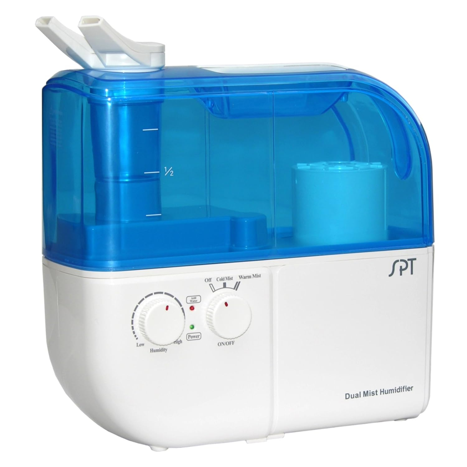 SPT Blue and White Dual Mist Humidifier with Automatic Shutoff