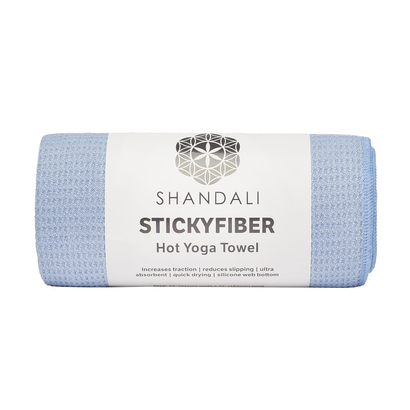 Shandali Hot Yoga Towel - Mat-Sized, Microfiber, Super Absorbent, Anti-Slip, Injury Free, 24" x 72" - Best Bikram Yoga Towel - Exercise, Fitness, Pilates Gear