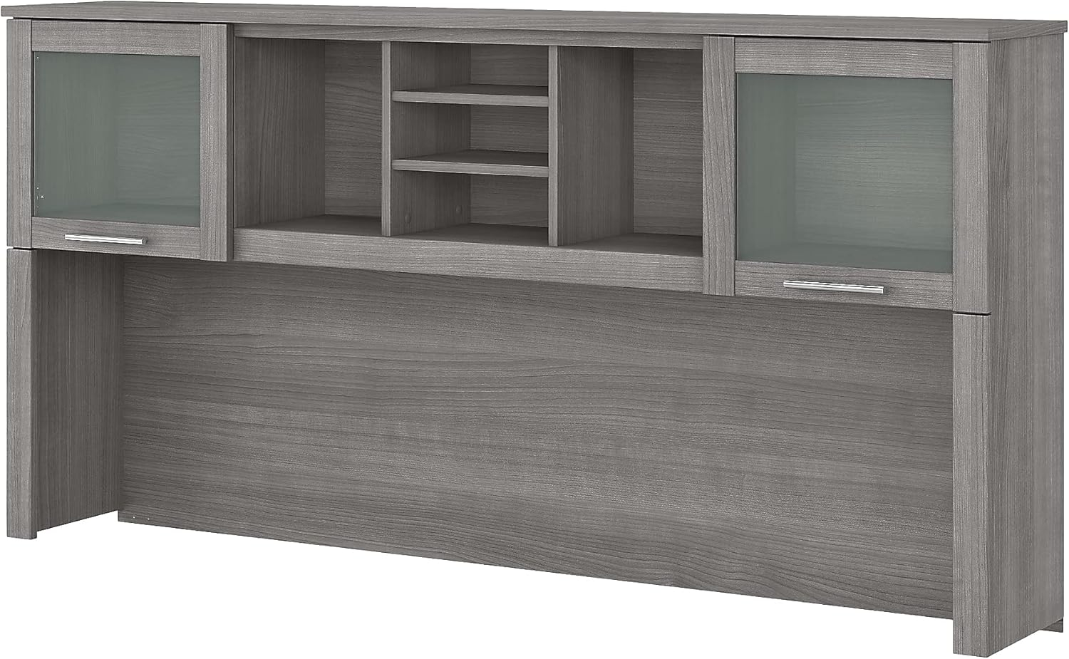 Bush Furniture Somerset 72in 2-Door Hutch with Cubbies in Platinum Gray Finish - fits on 72W L Desk or 72W Office Desk (sold Separately)
