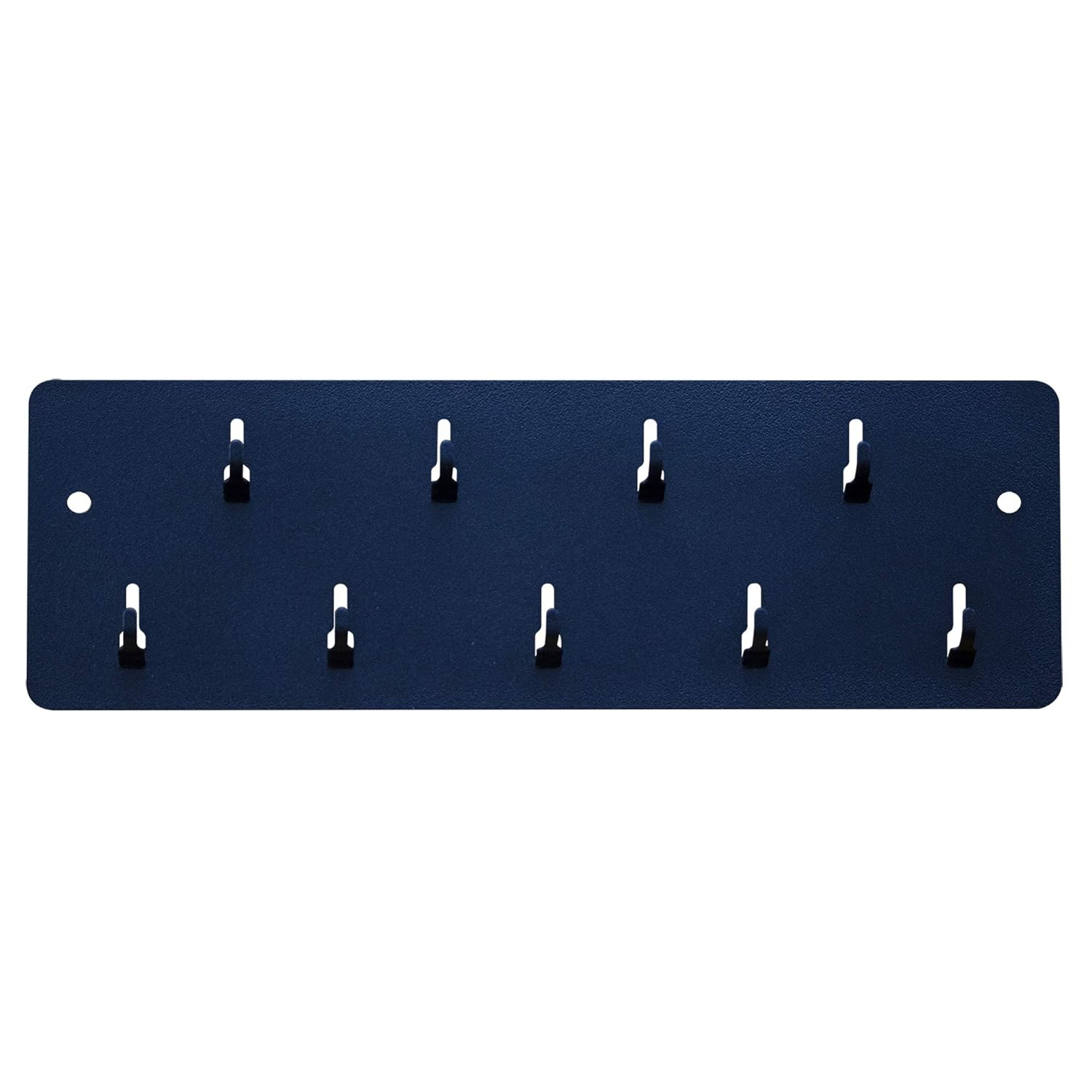Industrial Key Rack, Powder Coated Steel, 9 Hooks, Keeps Keys, Time Clock Badges and Other Items Organized and Easily Accessible, Black