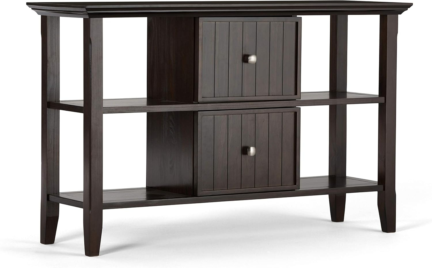 SIMPLIHOME Acadian SOLID WOOD 36 inch Wide Square Transitional Coffee Table in Brunette Brown, for the Living Room and Family Room