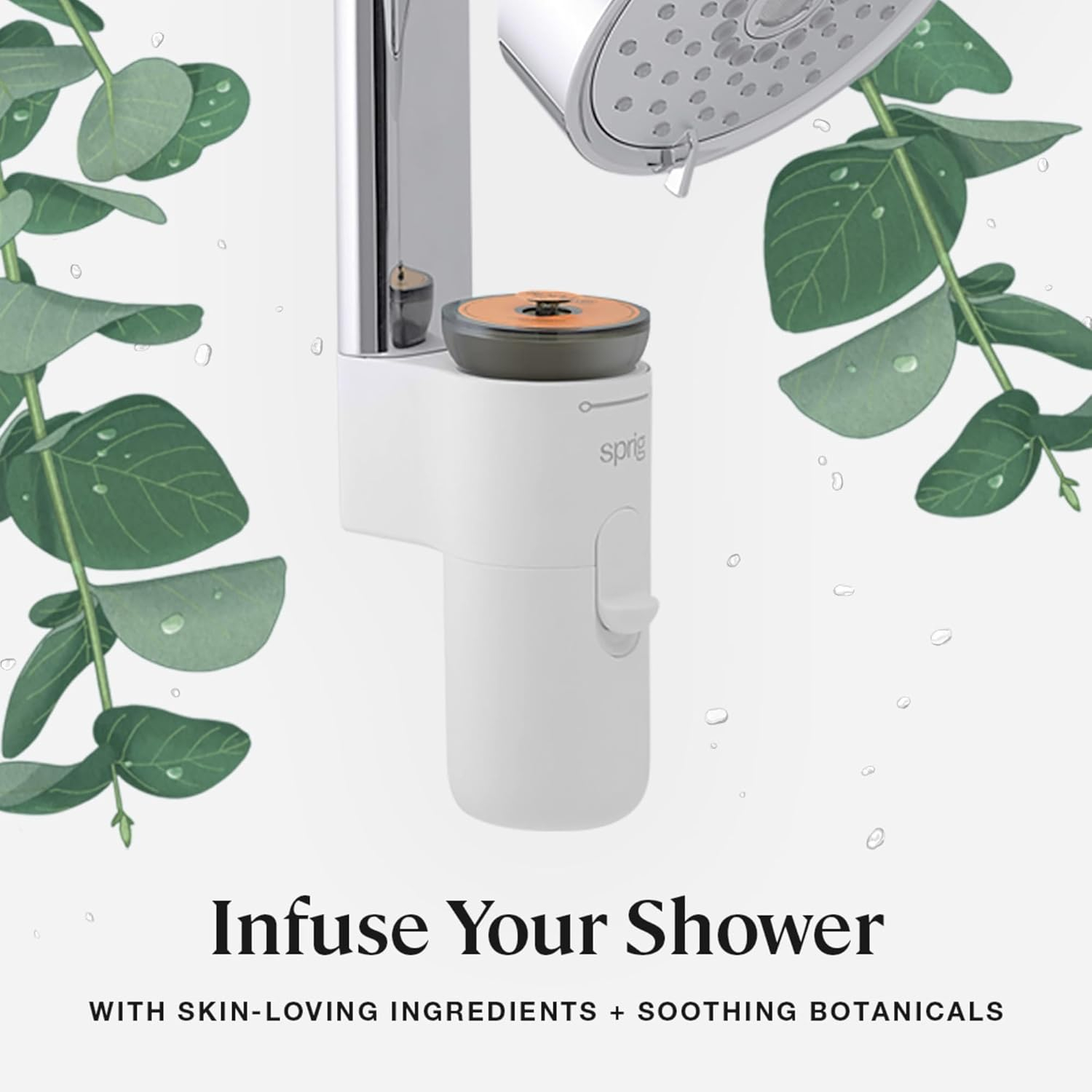 Sprig by Kohler Shower Infusion Starter Kit, Clean Aromatherapy Infused With Skin and Hair-Loving Ingredients, White/Chrome