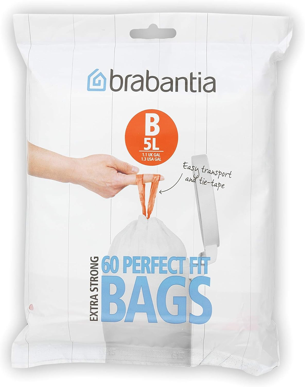 Brabantia Bin Liners, Size B, 5 L - 60 Bags