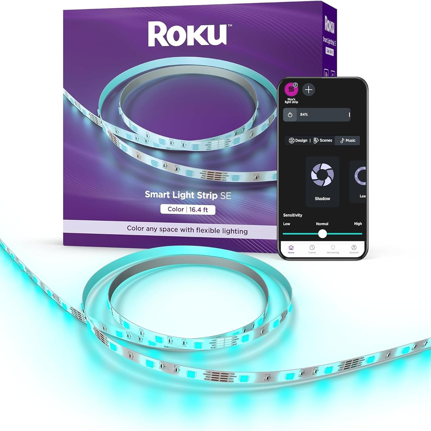 Roku Smart Home Smart Light Strip SE 16.4 Foot with 16 Million Color Options, White Light Option, and Custom Presets - Indoor