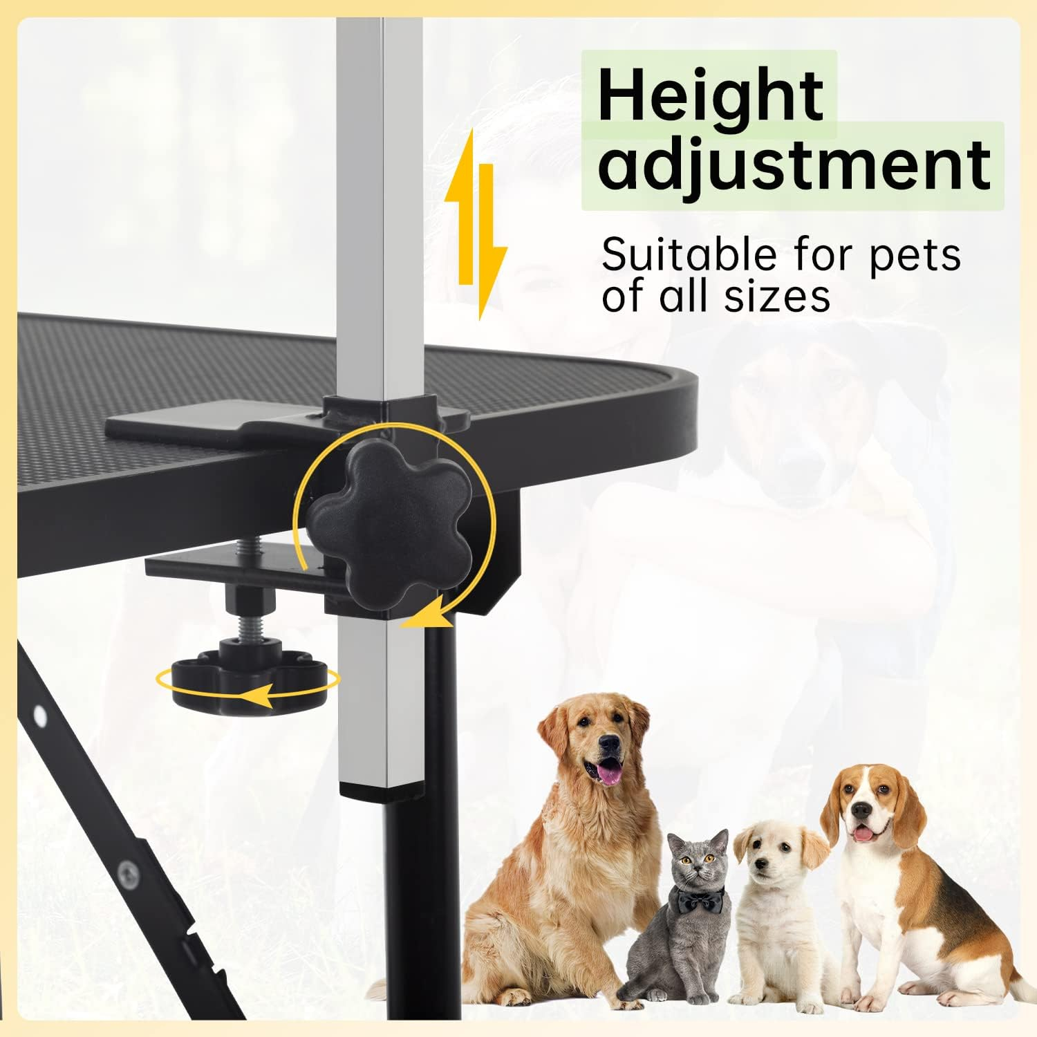 BestPet 32in 36in Dog Grooming Table Foldable Home Pet Bathing Station with Adjustable Height Portable Drying Table with Arm Noose for Medium Small Dogs (32 Inch)