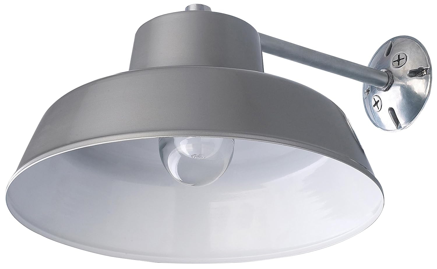 Canarm BL14CWS All Weather 1-Bulb Ceiling or Wall Mount All Weather Light with Clear Glass Globe, Grey Medium