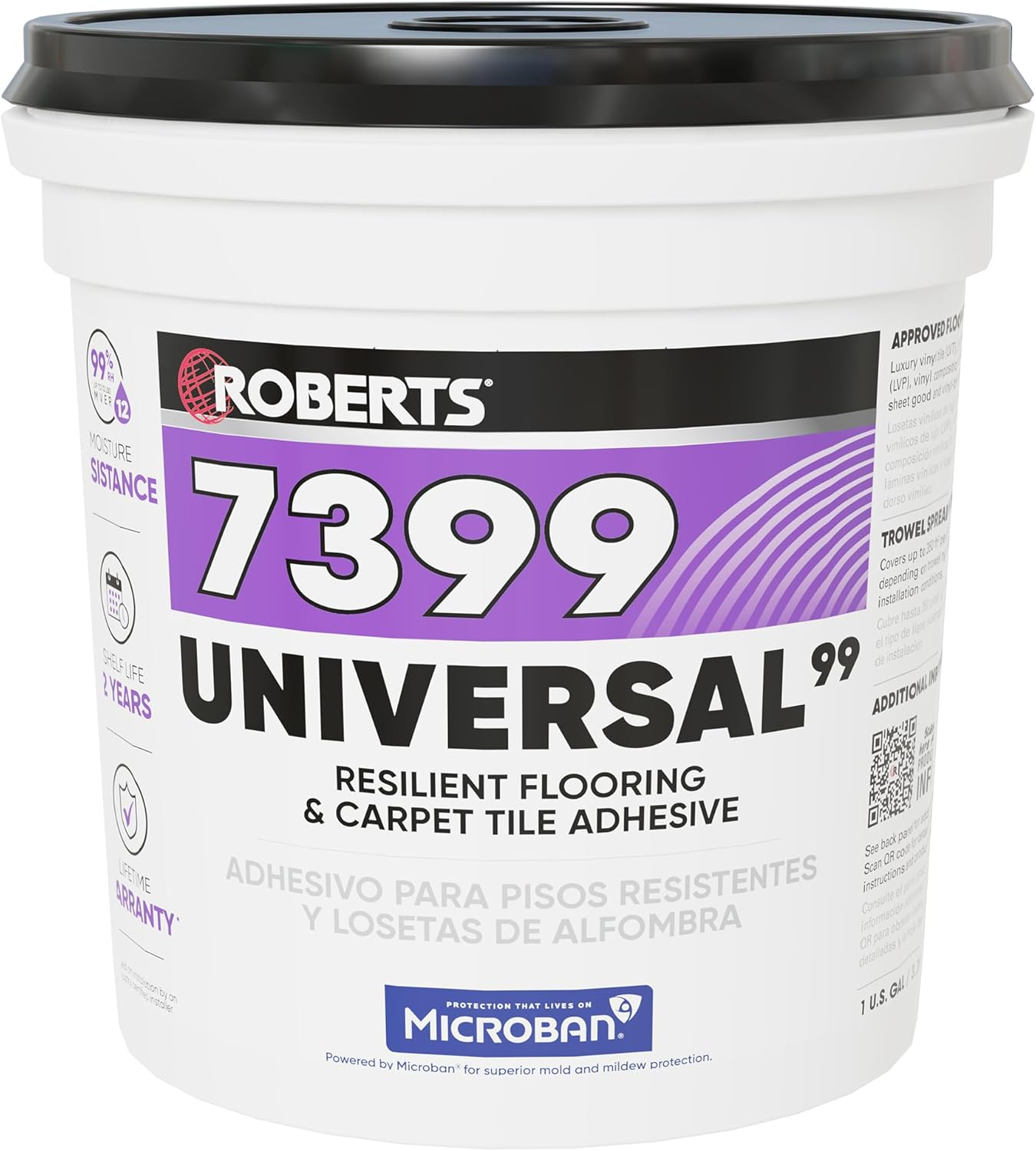 1 Gal. (4 qt.) 8-10 Hour Dry Time Universal Resilient Flooring and Carpet Tile Floor Adhesive in Off White