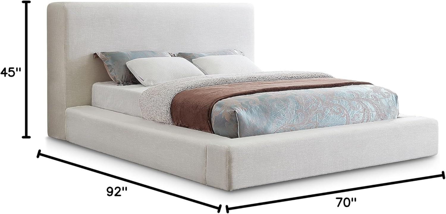 Meridian Furniture Devin Full Contemporary Standard Bed, Cream
