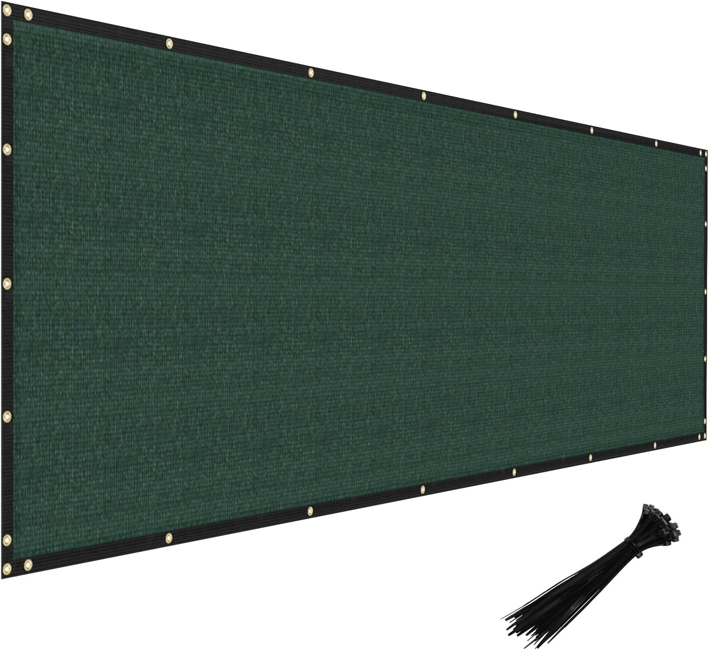 Privacy Fence Screen Heavy Duty Windscreen Fencing Mesh Fabric Shade Net Cover with Brass Grommtes for Outdoor Wall Garden Yard Pool Deck, 8'x25' Green