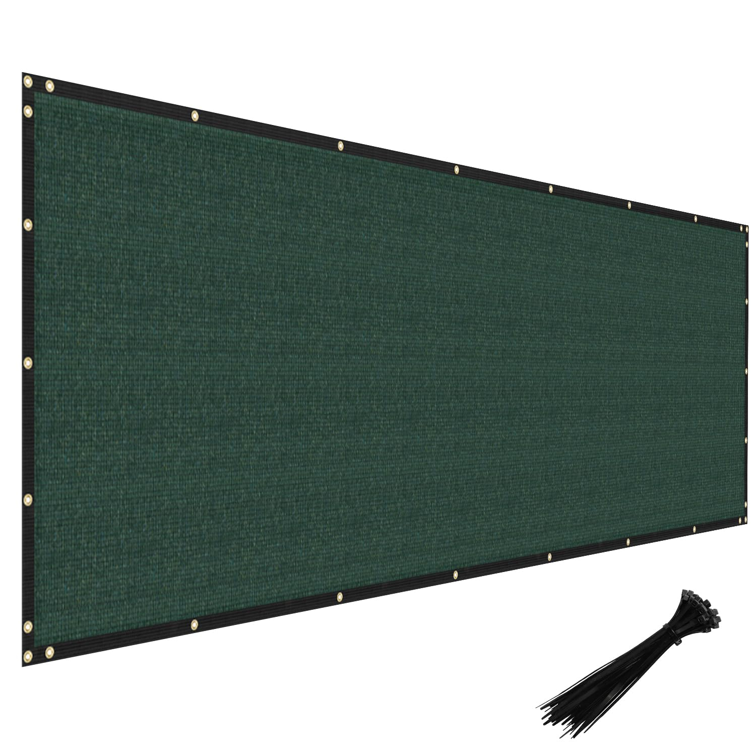 Privacy Fence Screen Heavy Duty Windscreen Fencing Mesh Fabric Shade Net Cover with Brass Grommtes for Outdoor Wall Garden Yard Pool Deck, 8'x25' Green