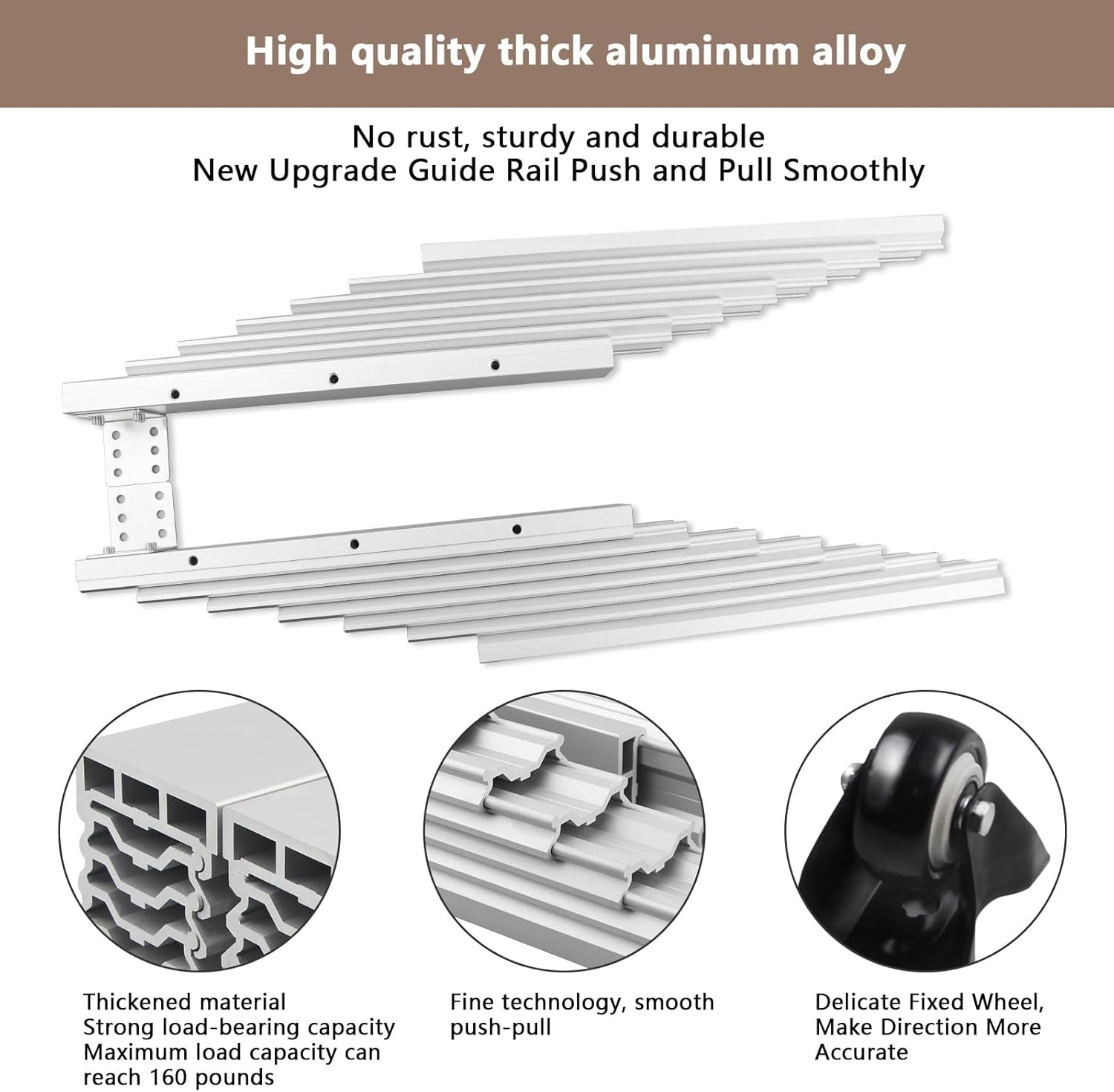 Aluminum Telescopic Cabinet Table Guide Rail Hinge Home Hardware Accessories for Concealed Desk Kitchen Countertop, 1450mm