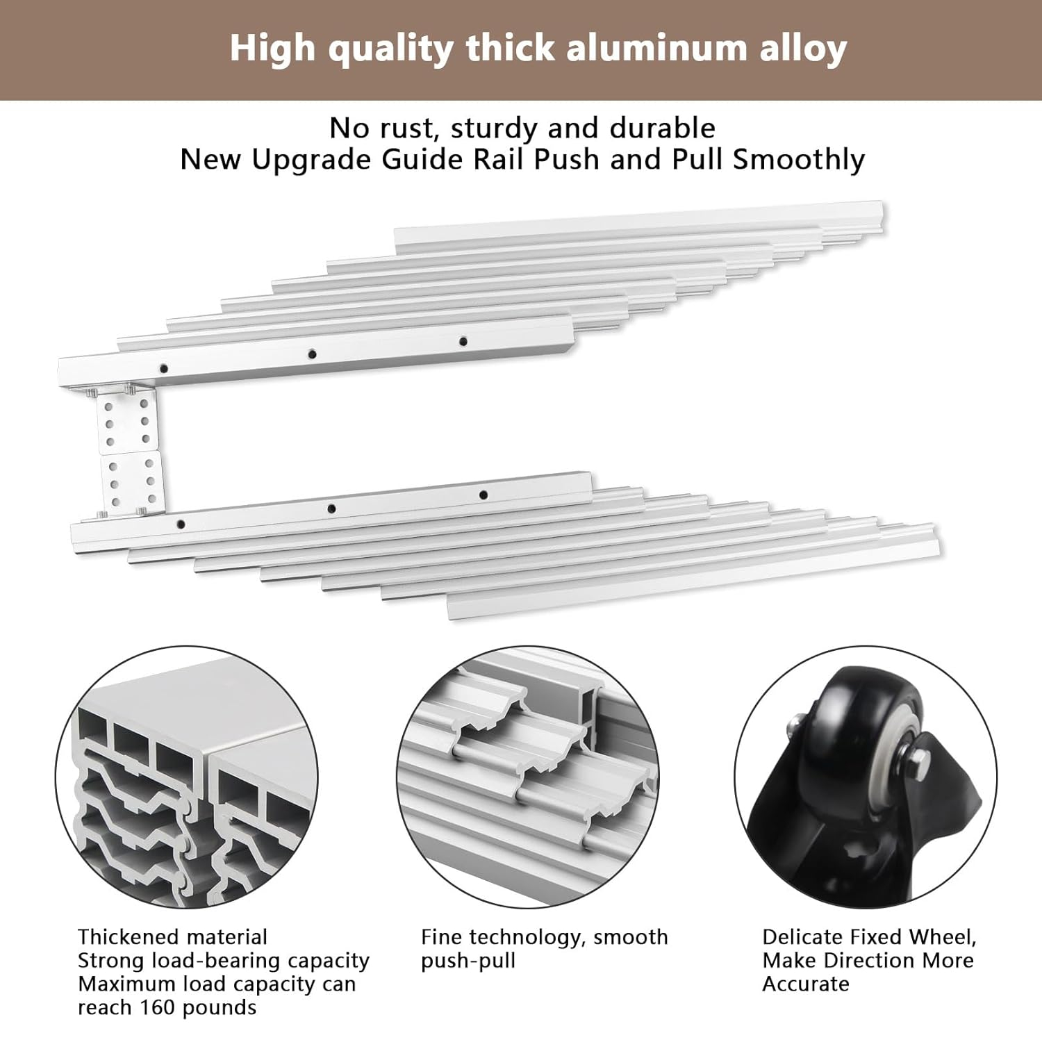 Aluminum Telescopic Cabinet Table Guide Rail Hinge Home Hardware Accessories for Concealed Desk Kitchen Countertop, 1450mm