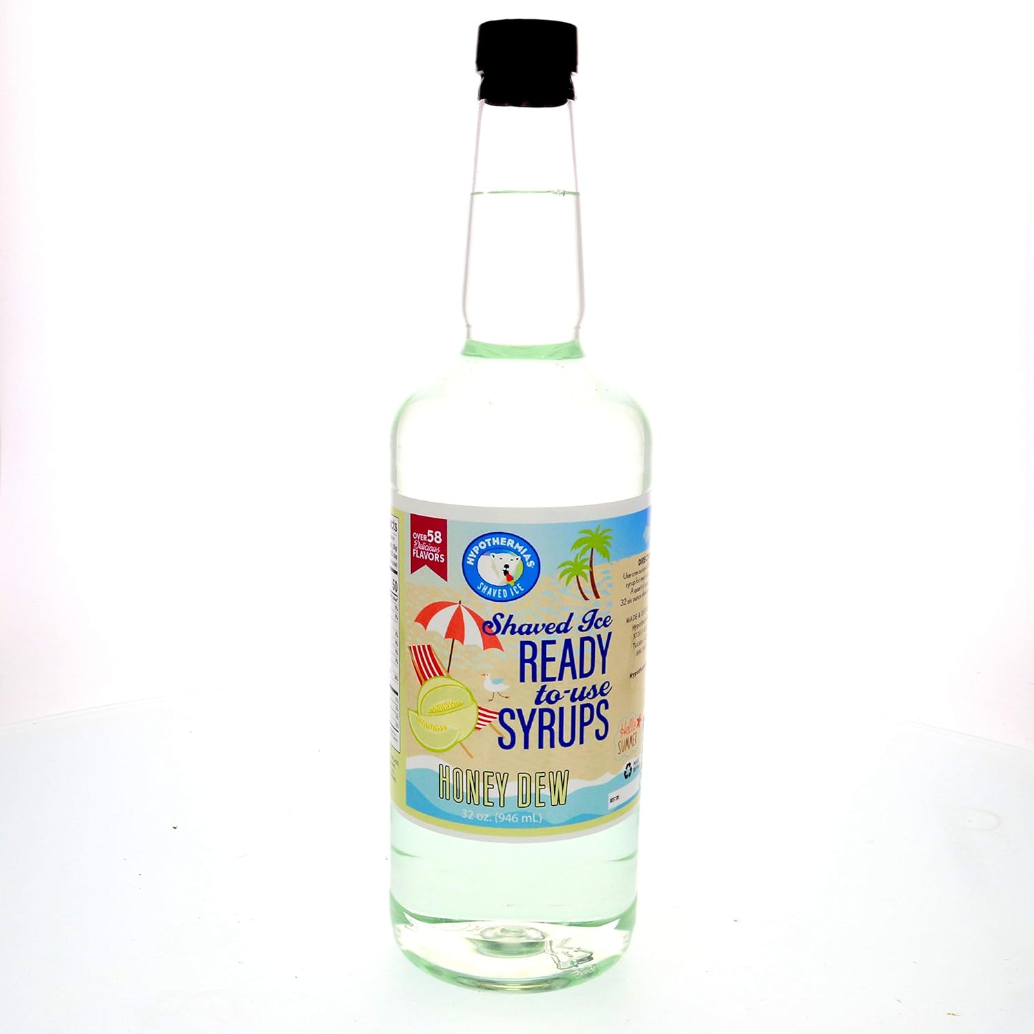 Honey Dew Hypothermias Hawaiian Snow Cones Flavor Syrups for Drinks, Coffee, Shaved Ice & Slushie, Piraguas, Raspados, Soda Flavor Syrup, No Corn Syrup, Pure Cane Sugar Quart (32 fl. oz)