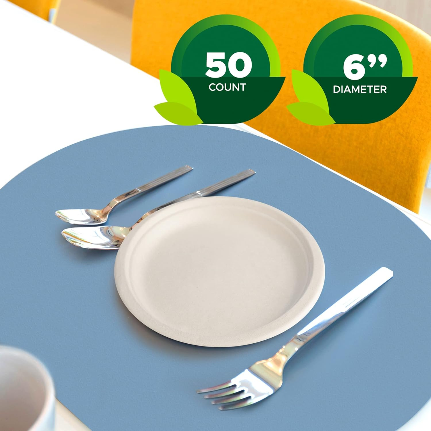 PAMI 100% Biodegradable Sugarcane Bowls [Pack of 50] Natural Compostable Soup Bowls- Planet-Friendly Bagasse Bowls For Hot & Cold Uses- Heavy-Duty Disposable Microwavable Paper Serving Bowls (5 oz.)