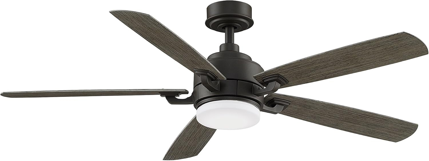 Matte Greige 52" LED Ceiling Fan with Remote and 5 Blades