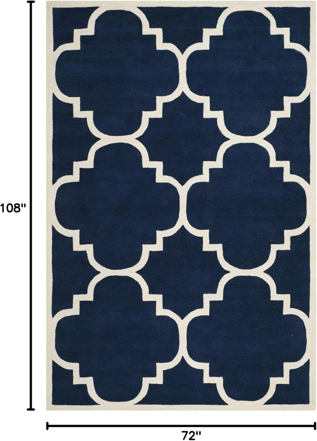 Handmade Blue and Ivory Wool 6' x 9' Geometric Area Rug