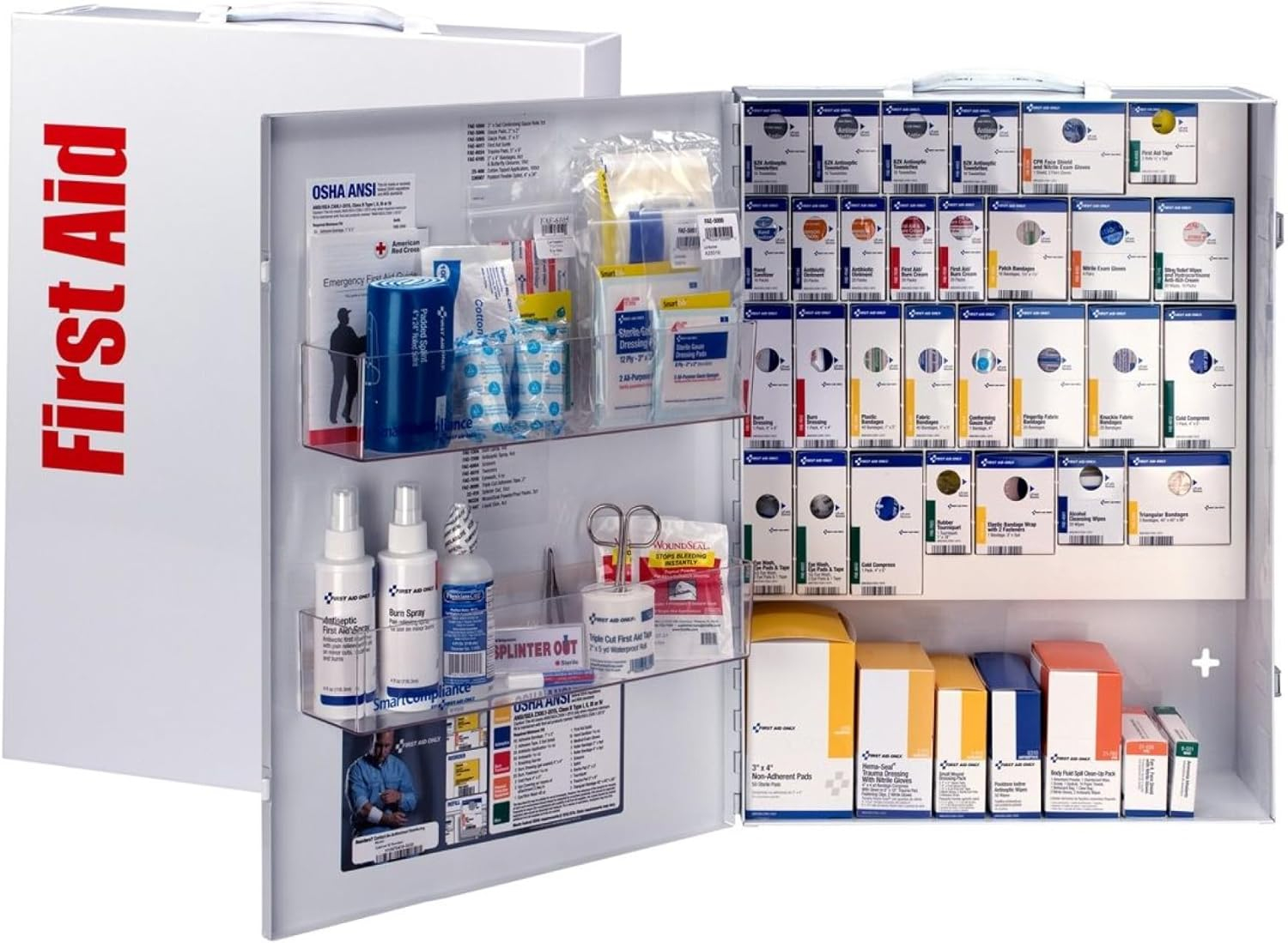 First Aid Only XL SmartCompliance General Business First Aid Cabinet without Medications, Metal, White