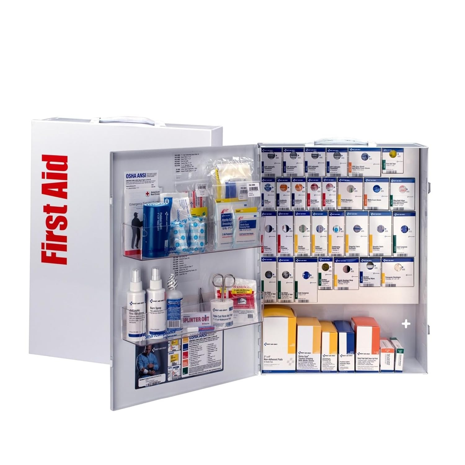 First Aid Only XL SmartCompliance General Business First Aid Cabinet without Medications, Metal, White
