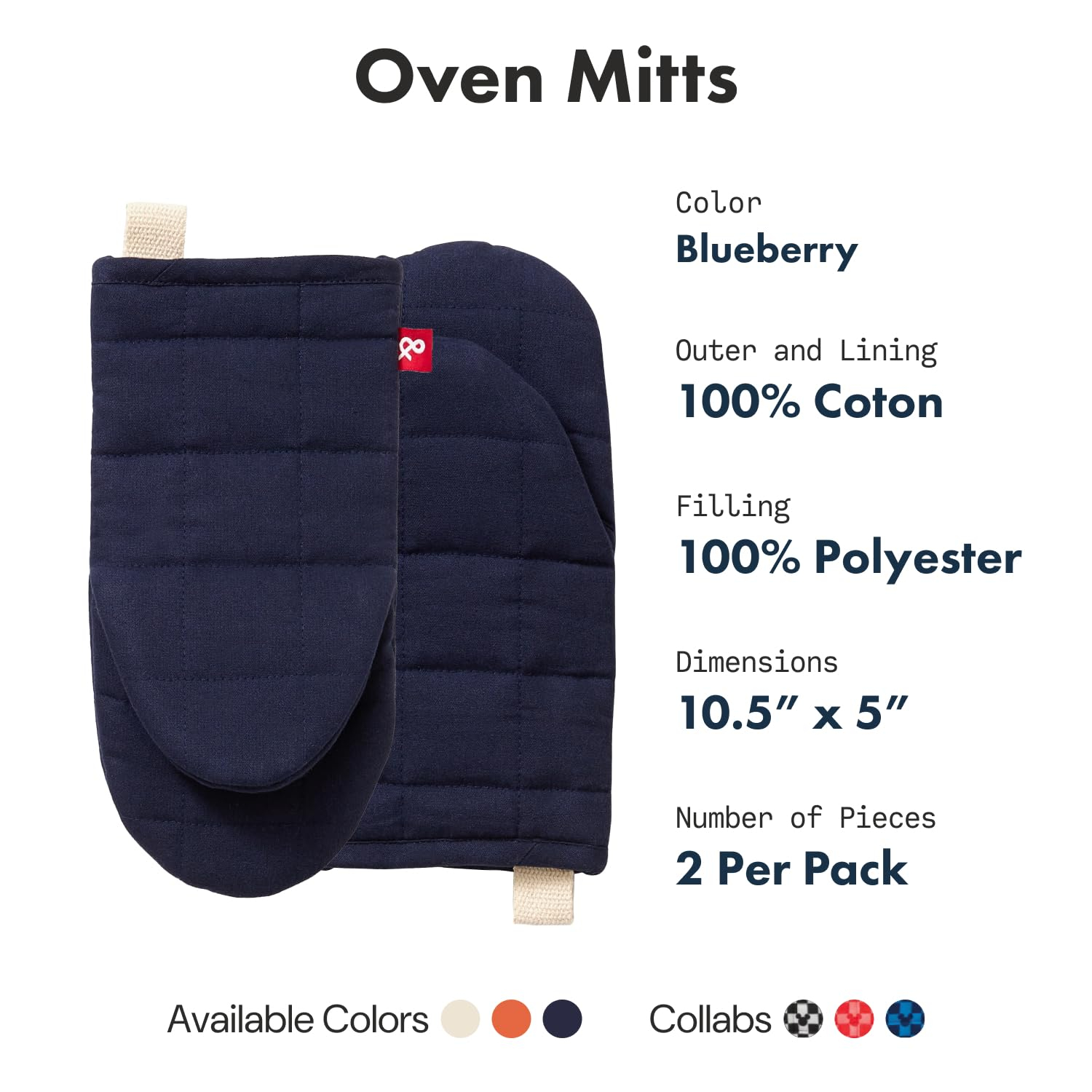 10+1%2f2%22+Puppet+Oven+Mitt+-+Cotton%2c+Blueberry+Blue