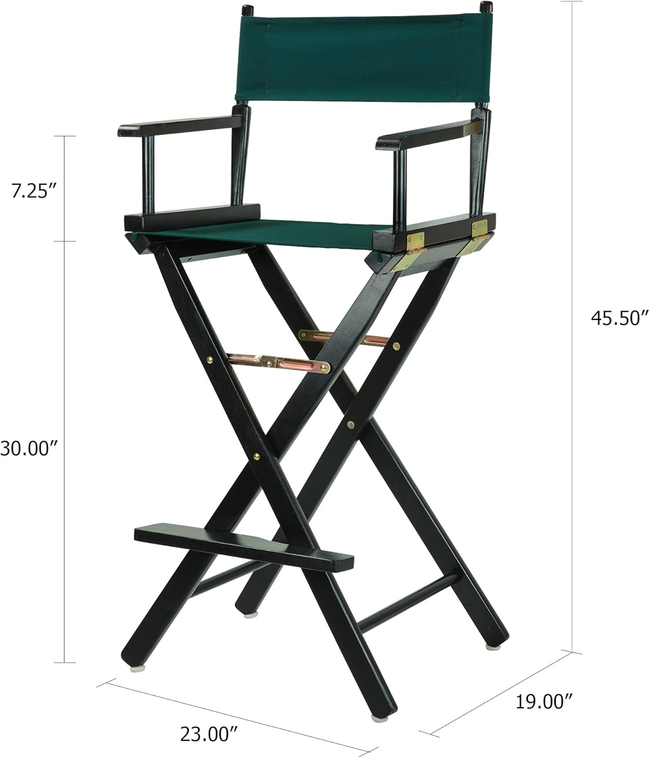Casual Home 30" Director's Chair Black Frame-with Hunter Green Canvas, Bar Height